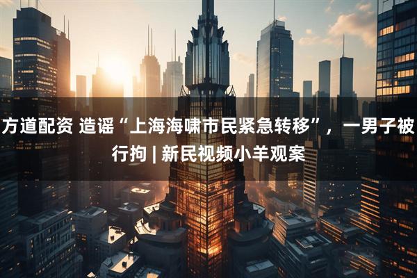 方道配资 造谣“上海海啸市民紧急转移”，一男子被行拘 | 新民视频小羊观案